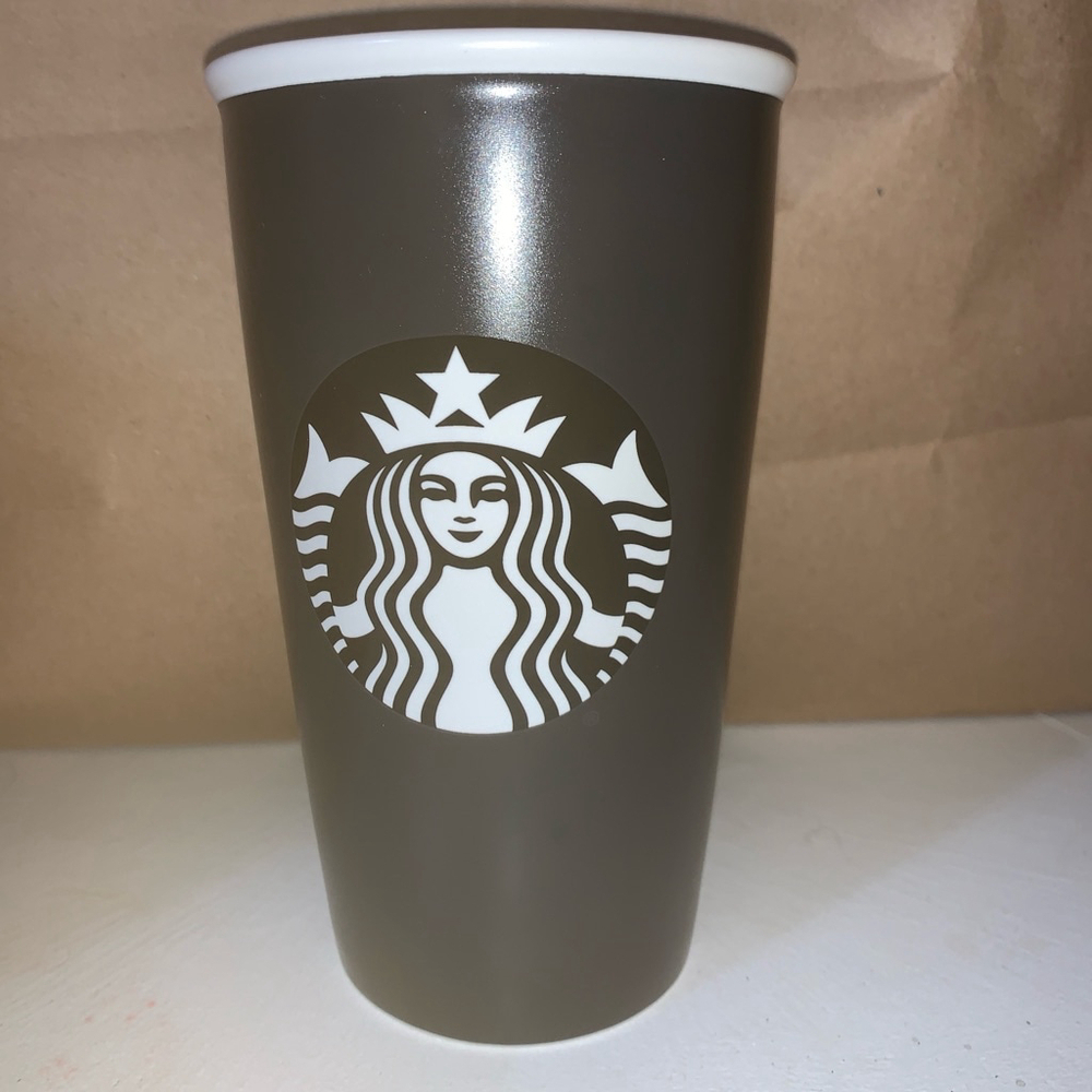 Starbucks Tumbler 12 oz black with white logo